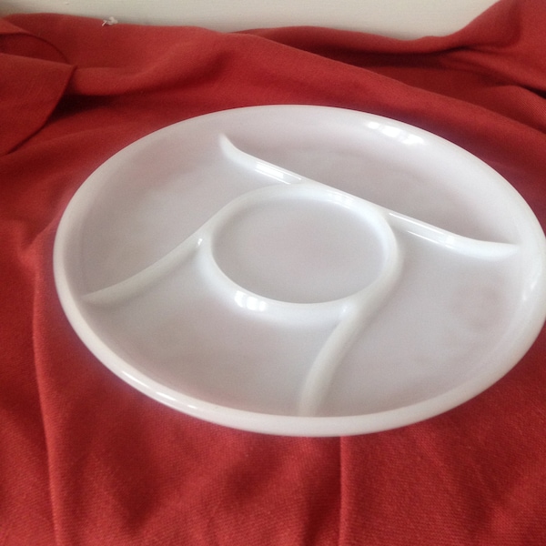 Milk Glass Divided Serving Platter