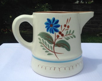 Stangl Blue Daisies American Pottery Milk Pitcher/vase/handpainted