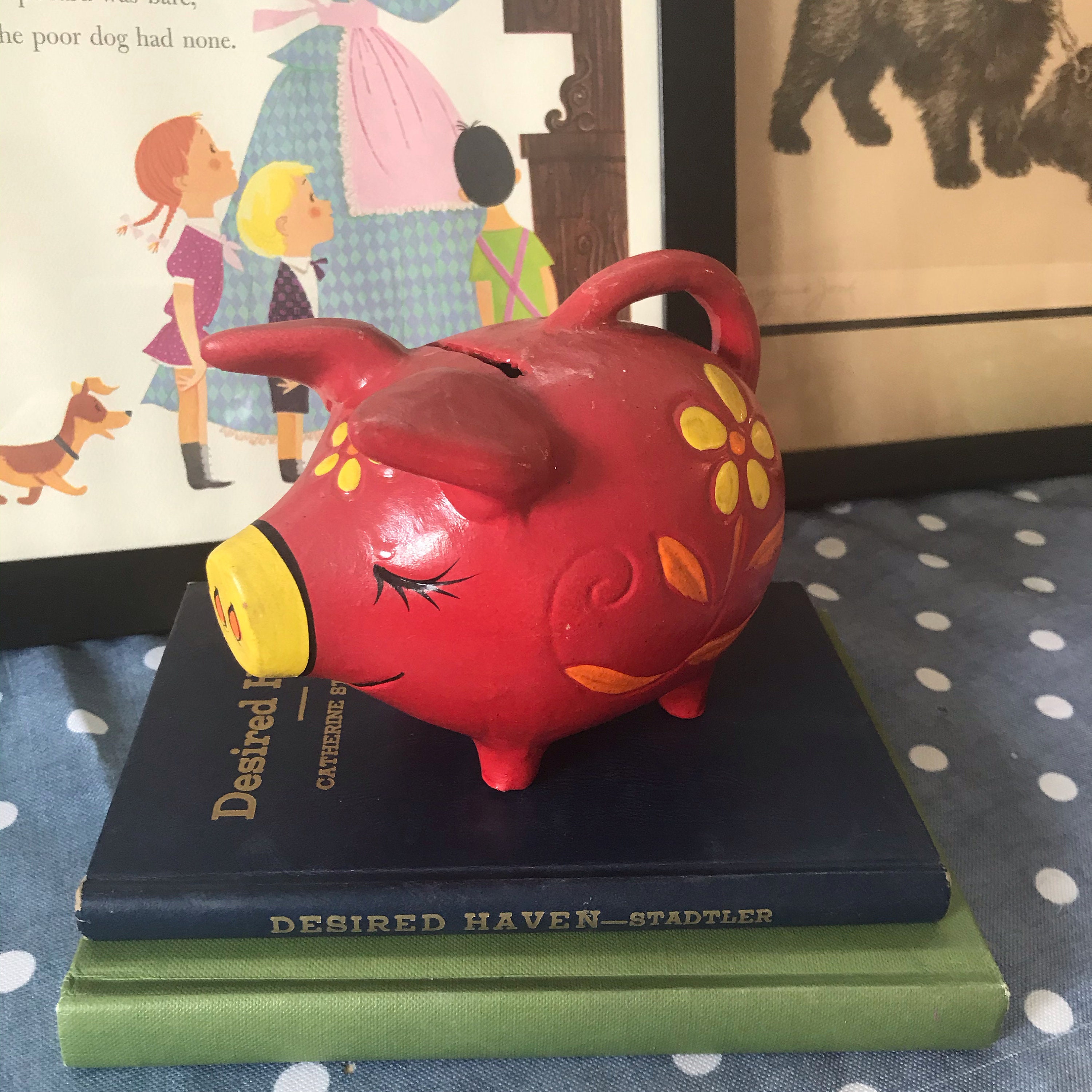 Chalkware Piggy Bank - Etsy