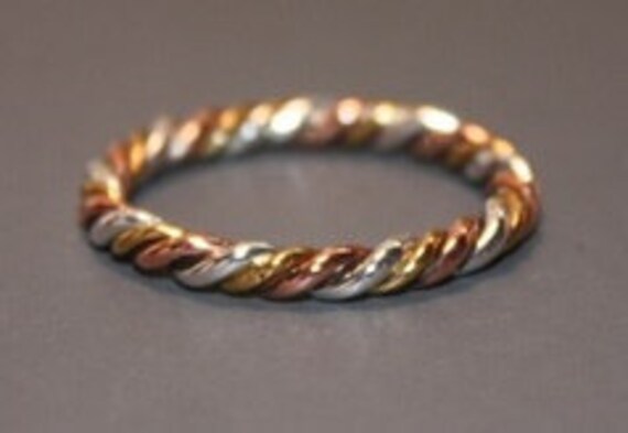 3 Metal Heavy Astrology Yoga Ring 24 kt Gold Fine Silver Copper