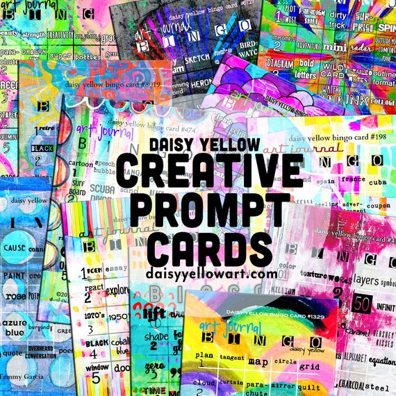 Daisy Yellow Creative Prompt Cards: 52 Card Deck