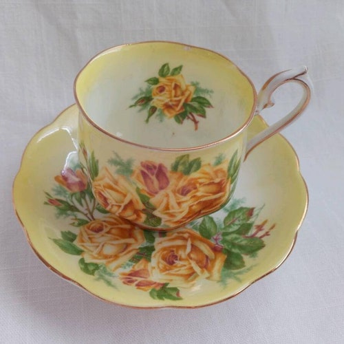 Royal Albert Yellow Rose Tea Cup and Saucer Yellow Ombre Etsy Canada