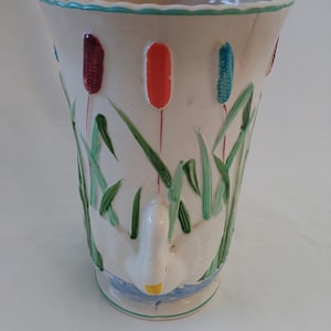 Vintage Japan swan flower vase 7.5&quot;