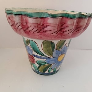 Vintage Bologna Florence Italy Pottery plant pot