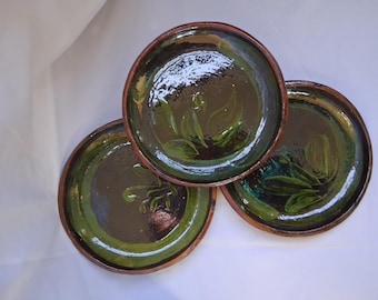 Vintage Patamban Michoacan Pottery  salad  Plate Mexico