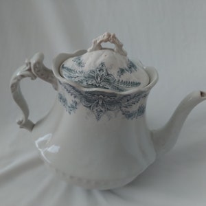 Antique Royal Pitcairns Ltd, Tunstall, England teapot Porcelain Royale Blue And White