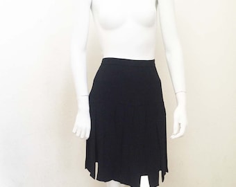 Vintage Black Fringe Skirt by Mignon