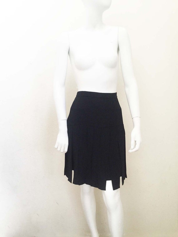 Vintage Black Fringe Skirt by Mignon