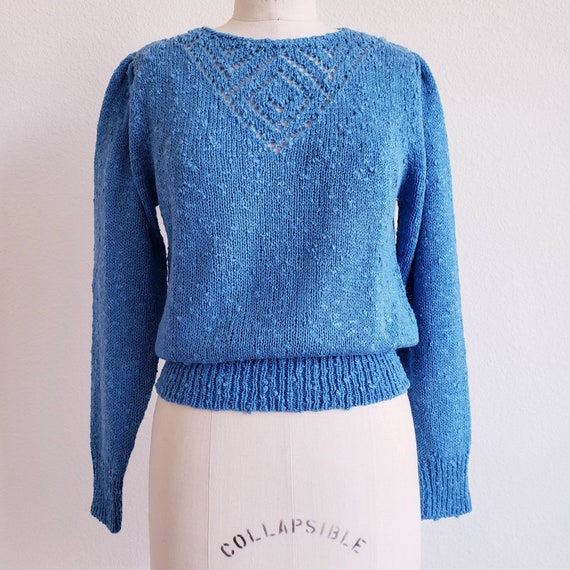 Vintage 70s/80s Blue Le Roy Knitwear Sweater - image 1