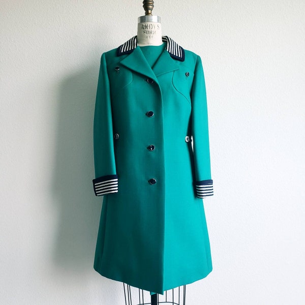 Vintage 60s/70s Benson Landes Forest Green Suit Dress