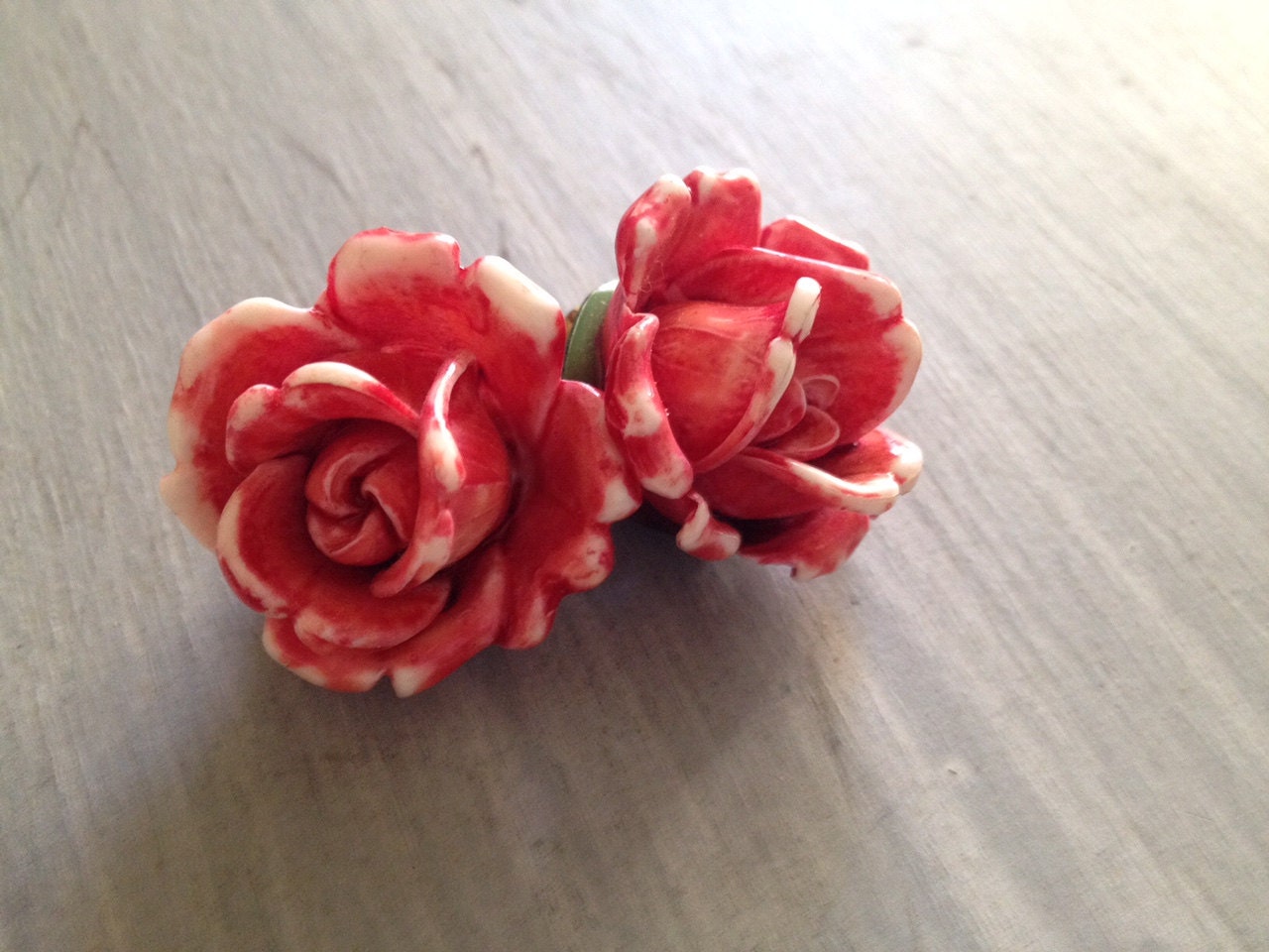 Vintage Pink Rose Clip on Earrings - Etsy Norway