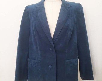 70s French Blue Ultra Suede Blazer