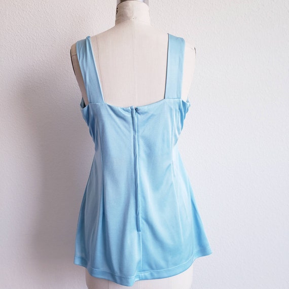 Vintage 70s Light Blue 2pc Tunic Claralura Top - image 6