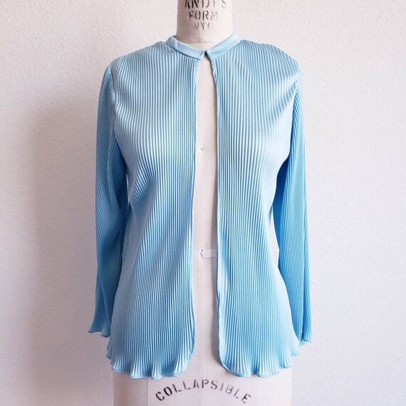 Vintage 70s Light Blue 2pc Tunic Claralura Top - image 3