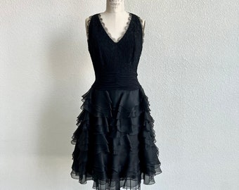 Vintage 90s Escada Black Lace Dress