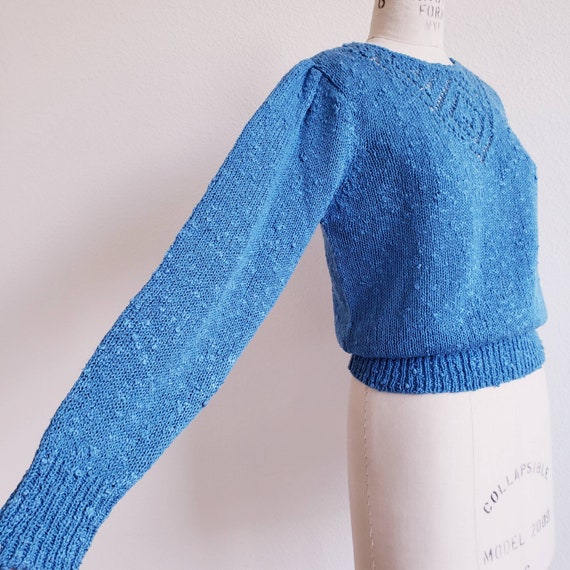 Vintage 70s/80s Blue Le Roy Knitwear Sweater - image 2