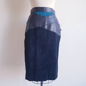 Vintage 80er Jahre Leder und Wildleder Rock