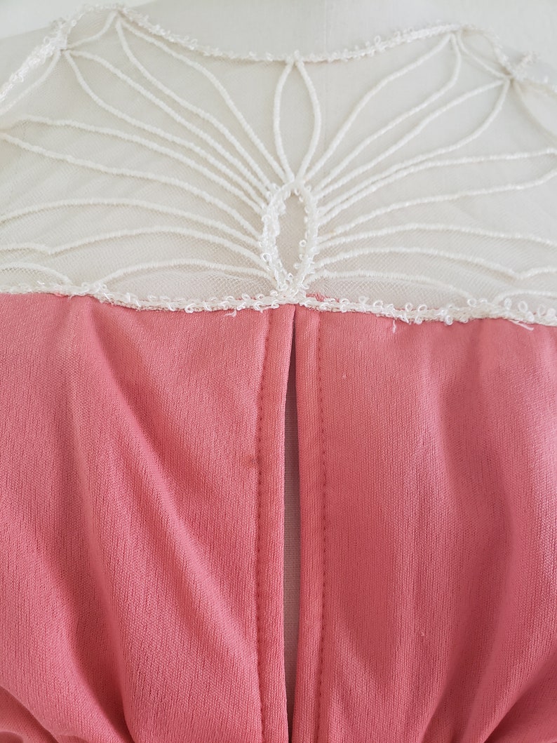 Vintage 70s Peachy Pink Maxi Dress by Infinity