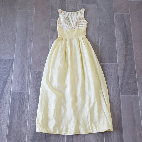 Vintage 60s Pale Yellow Evening Gown - image 1