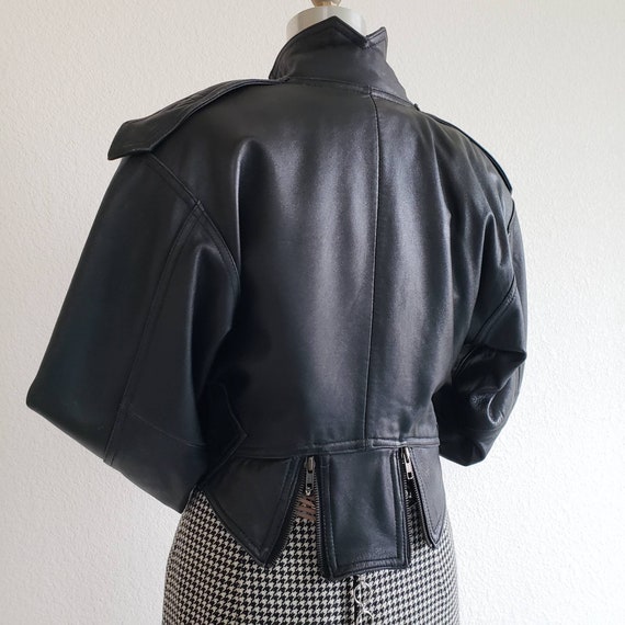 Vintage 80s LA Roxx Black Motorcycle Jacket - image 5