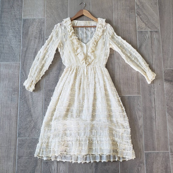 Vintage 70s Cream Mr. Mort Dress