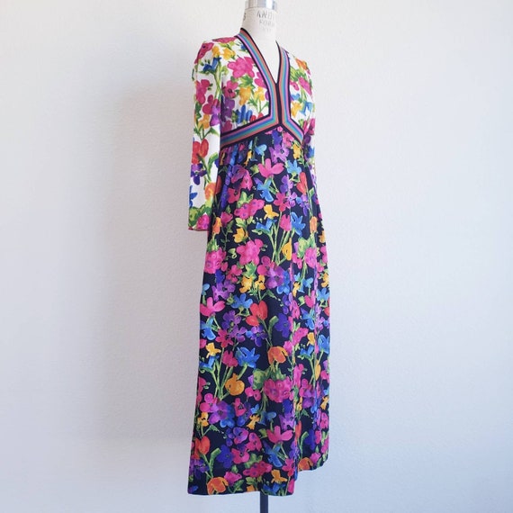 Vintage 70s Goldworm Floral Maxi Dress - image 3