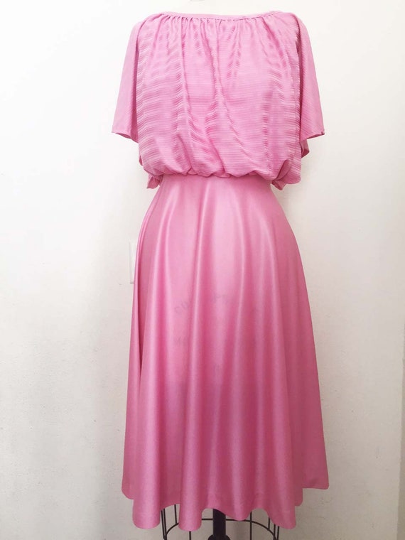 70s Pink Butterfly Sleeve Dress