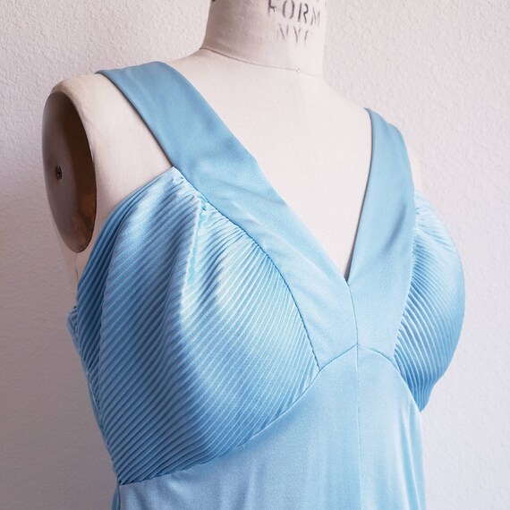 Vintage 70s Light Blue 2pc Tunic Claralura Top - image 7