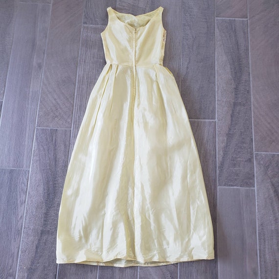 Vintage 60s Pale Yellow Evening Gown - image 4