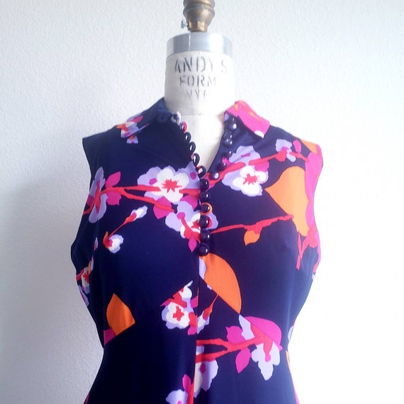 Vintage Midi Floral Lord and Taylor Sleeveless Dr… - image 4