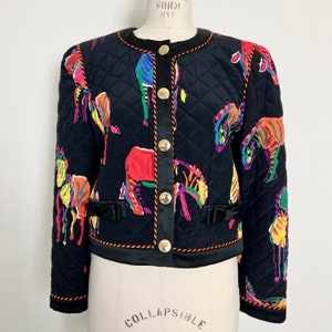 Vintage Escada Margaretha Ley Silk Quilted Horse Jacket