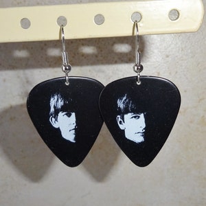 Beatles Guitar Pick Earrings Meet the Beatles George and Ringo Handmade The Beatles