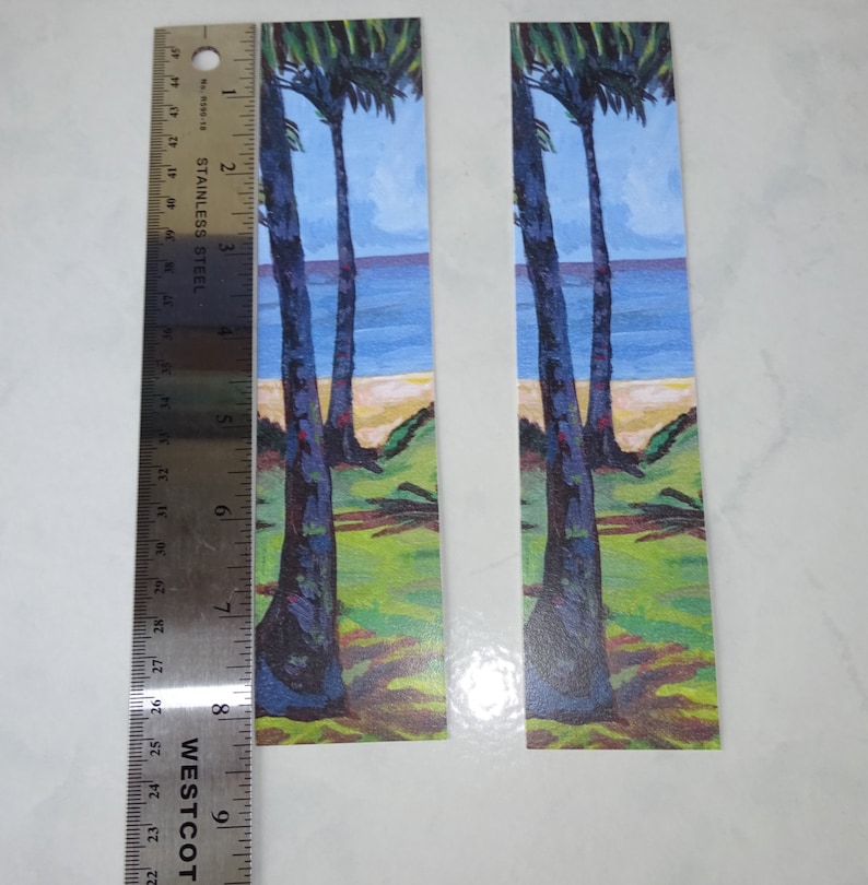 beach bookmark original art print beach scene set of 2 8