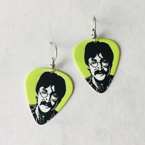 Beatles Guitar Pick Earrings John Lennon Sergeant Pepper Handmade The Beatles