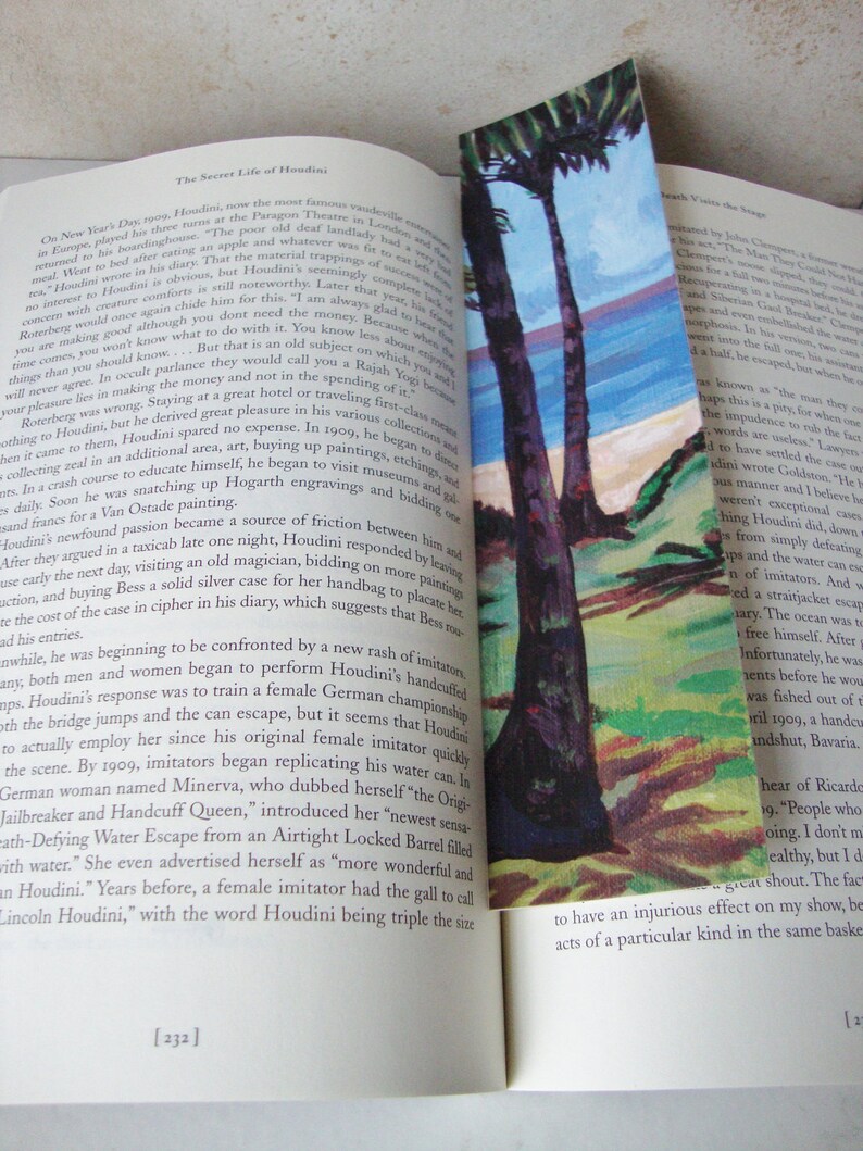 beach bookmark original art print beach scene set of 2 8