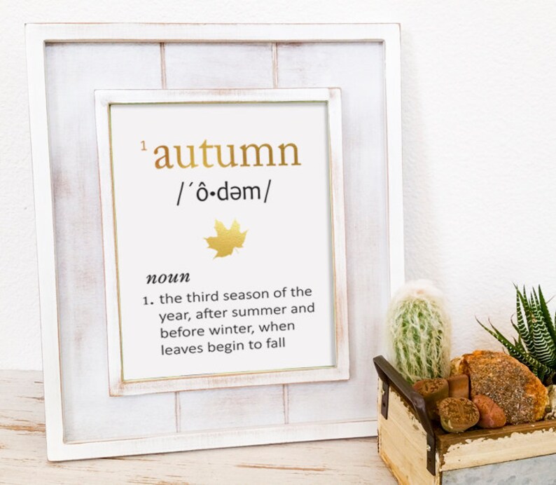 AUTUMN Seasonal Art Print Foil Prints Decor & Gift Prints Etsy