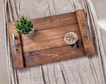 Farmhouse Tray | 3 size options | Handcrafted Rustic Wood Ottoman Tray, Wooden serving tray, Coffee Table Tray, Giant Tray, Extra-Large Trey