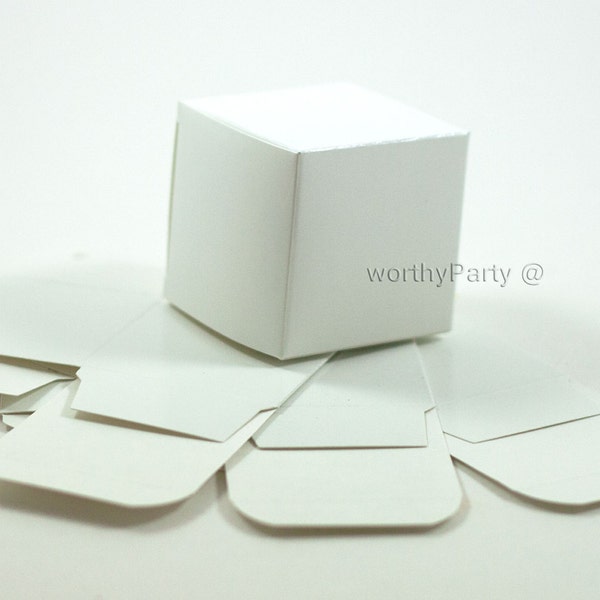 White Wedding Birthday Party Bridal Baby Shower Gift Favor - Treat Box - Souvenir Box (set of 10)