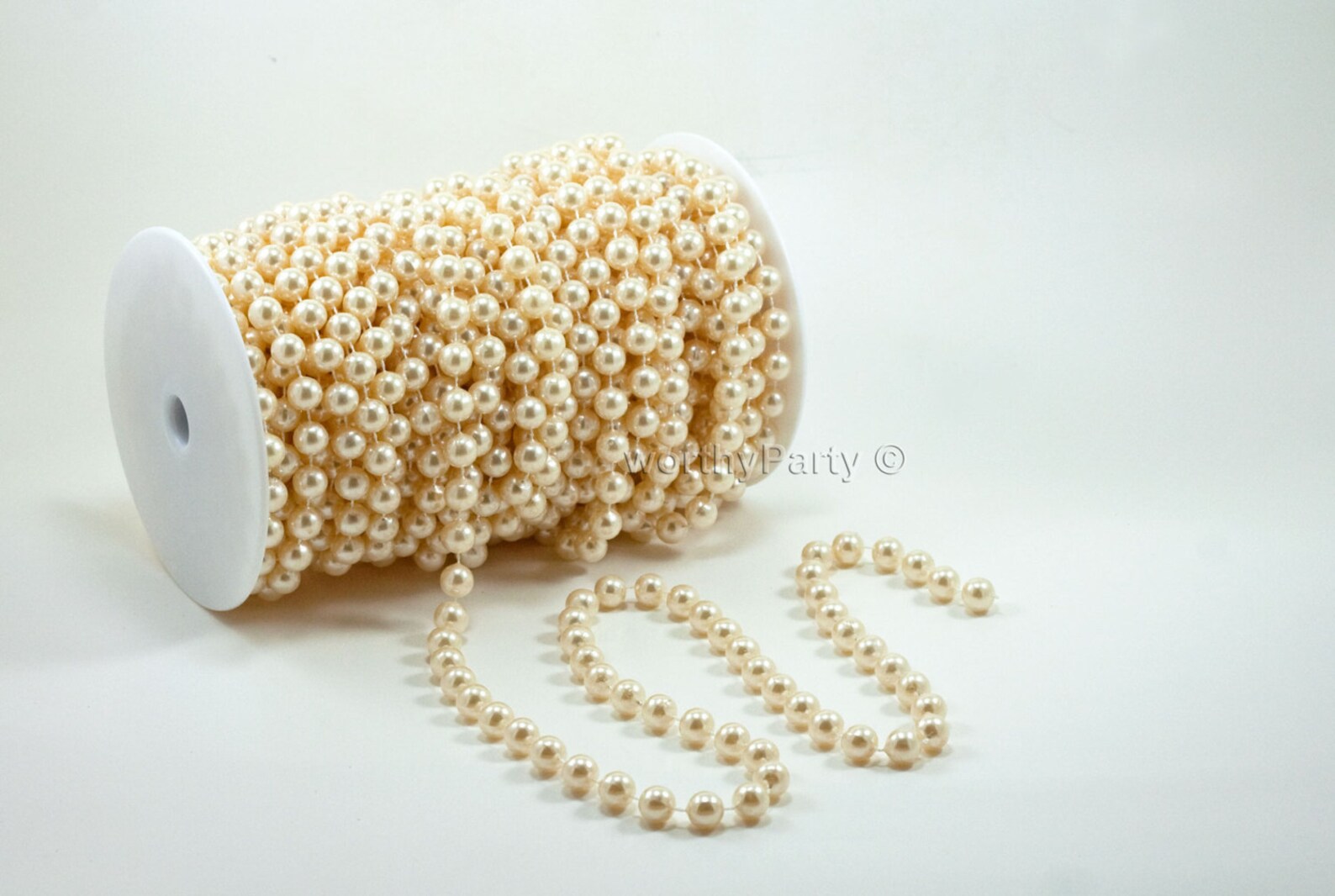 10mm Ivory Fused Pearl String Beads on a Roll / Spool 23 Etsy