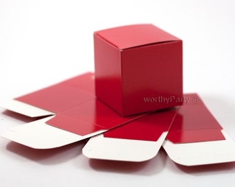 Red Wedding Birthday Party Bridal Baby Shower Gift Favor - Treat Box - Souvenir Box (set of 10)