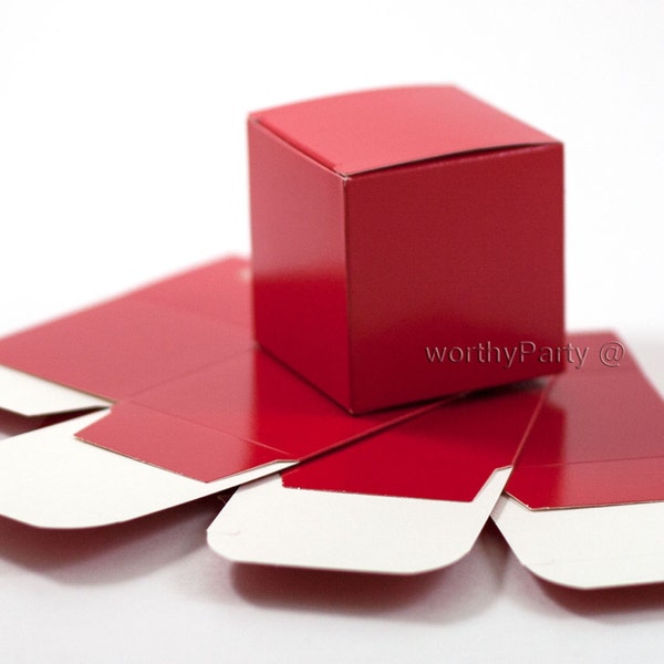 Red Wedding Birthday Party Bridal Baby Shower Gift Favor - Treat Box - Souvenir Box (set of 10)