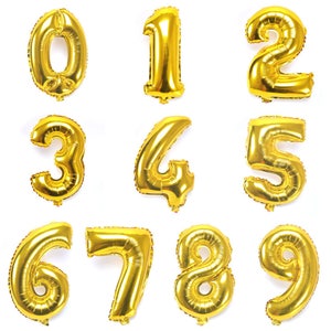 34 Zoll JUMBO XL Gold Silber Nummer Folie Ballons Banner Girlande Party Dekor