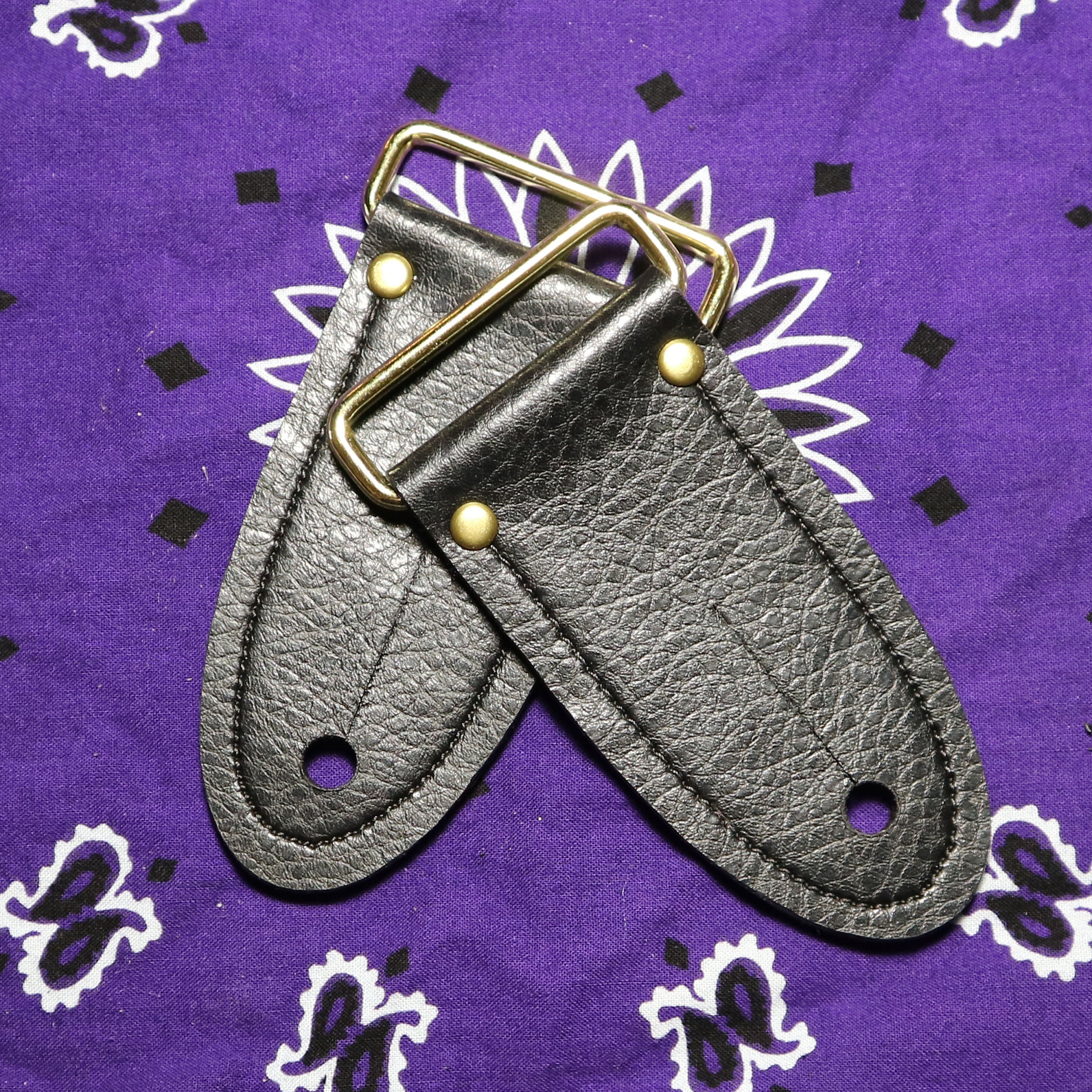 Black Guitar Strap Ends 1 set of two ends Etsy