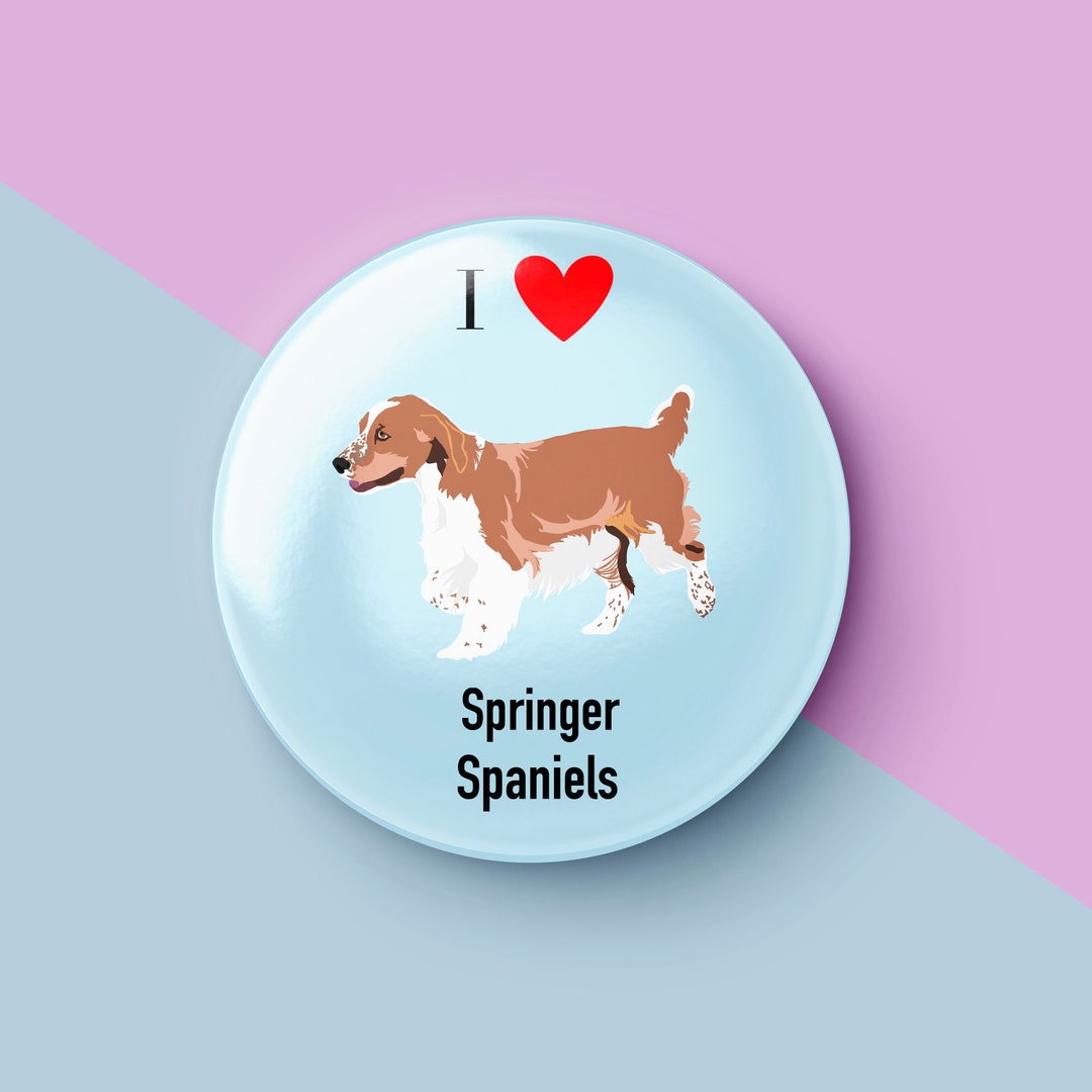 Springer Spaniel Sign Springer Spaniel Dog Digital Artwork Portrait 38mm Badge or - Etsy