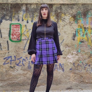 Purple plaid skirt 2018 store