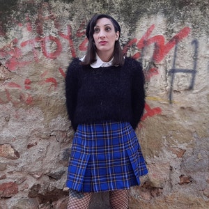Blue plaid skirt 48 shop