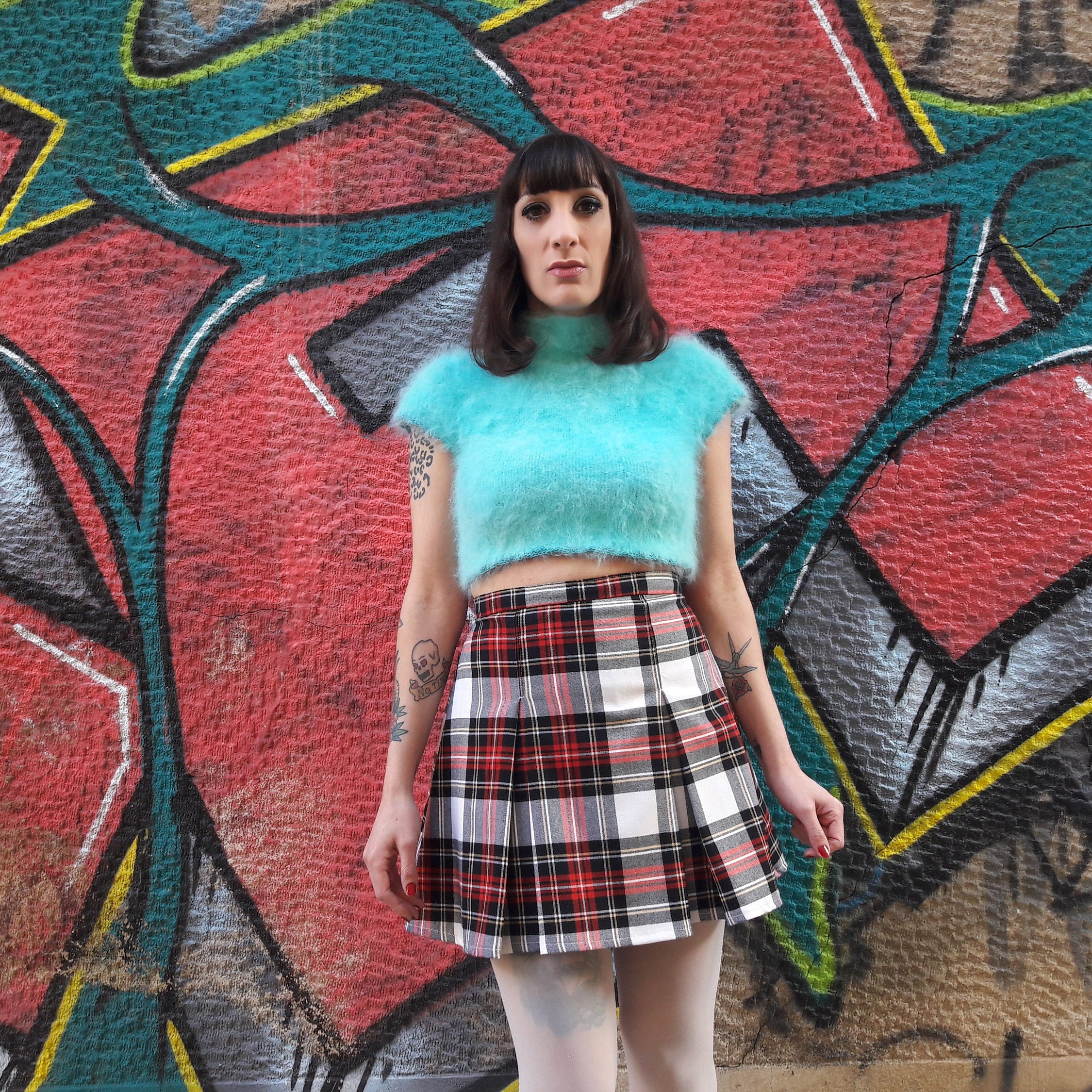 Tartan Red Grunge Mini Skirt, Preppy Plaid Pleated Skater Skirt, Punk High  Waist Short Skirt, Plus Sizes Available, Made to Order -  Canada