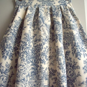 Toile de Jouy Skirt in Blue, Cotton Pleated Skirt With Pockets, Bridesmaids and Wedding, Lolita Skirt, Plus Sizes Available, Made to Order image 3