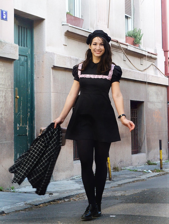 Black Mini Dress With Peter Pan Collar, Little Black Dress