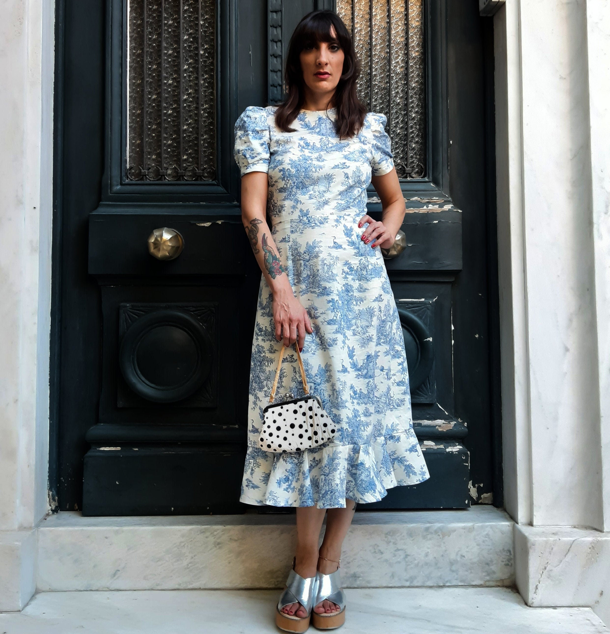 Toile De Jouy Dress - Etsy Singapore Toile De Jouy Dress - Etsy Singapore